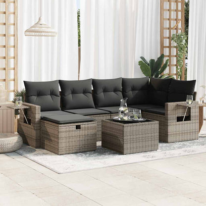 Set De Sofás De Jardín 6 Piezas Y Cojines Ratán Sintético