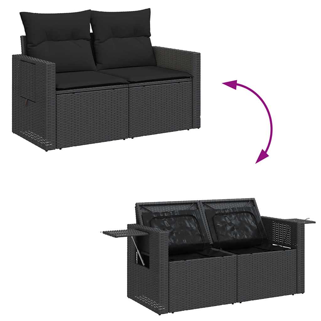 Set De Sofás De Jardín Y Cojines 8 Piezas Ratán Sintético
