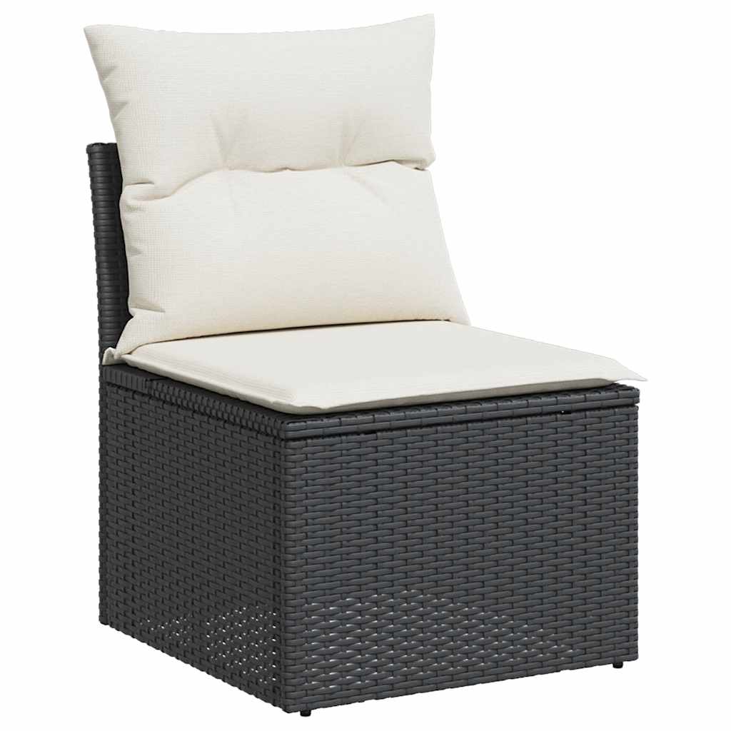 Set De Sofás De Jardín Y Cojines 8 Piezas Ratán Sintético Negro