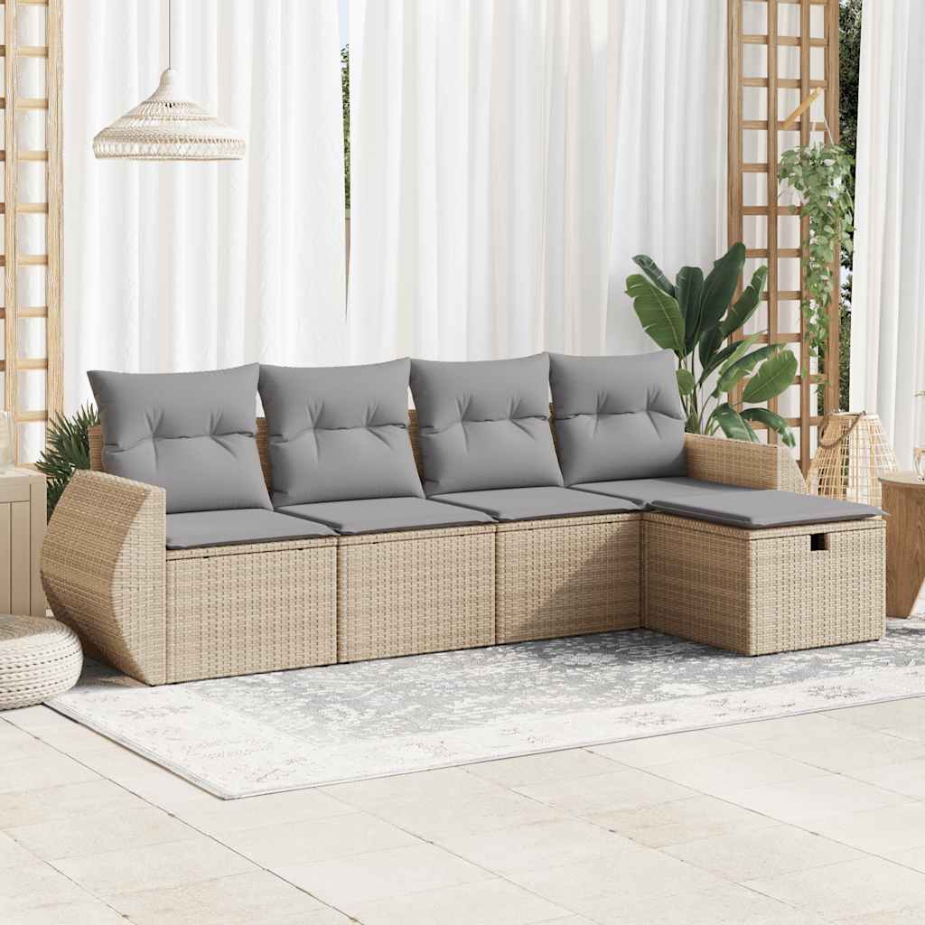 Set De Sofás De Jardín 6 Piezas Y Cojines Ratán Sintético
