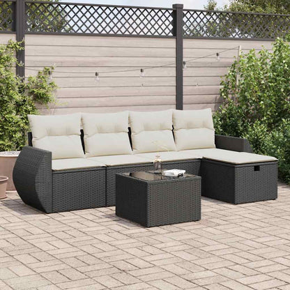 Set De Sofás De Jardín 6 Piezas Y Cojines Ratán Sintético