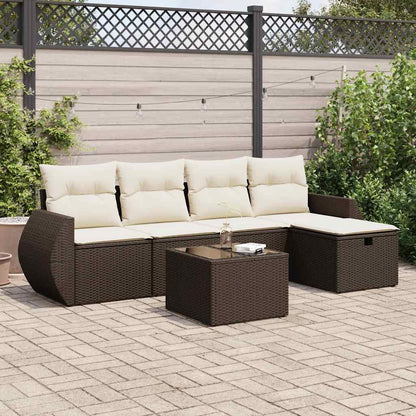 Set De Sofás De Jardín 6 Piezas Y Cojines Ratán Sintético