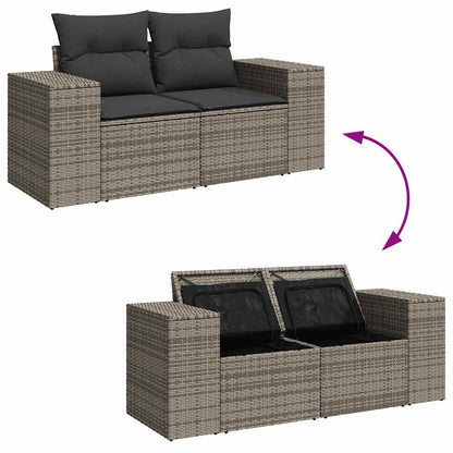 Set De Sofás De Jardín 4 Pzas Y Cojines Ratán Sintético