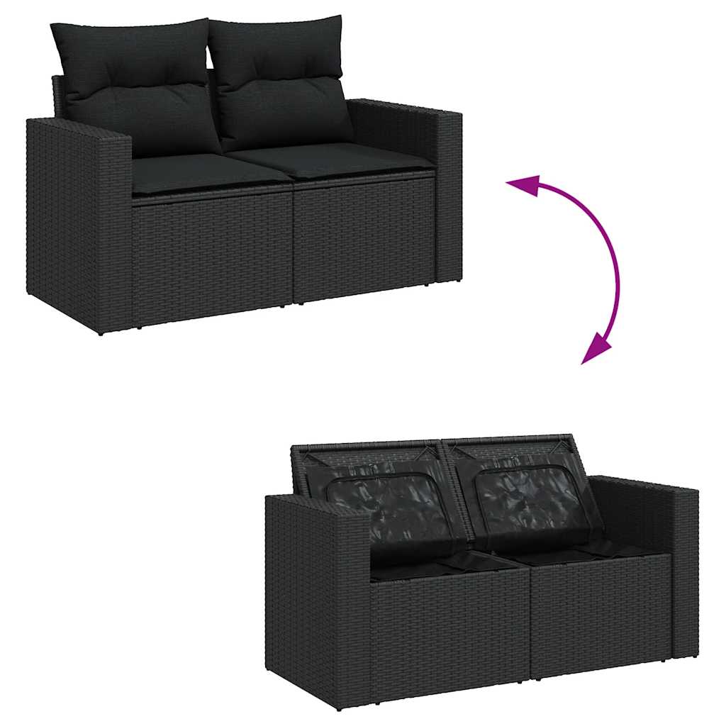 Set De Sofás De Jardín 6 Piezas Y Cojines Ratán Sintético