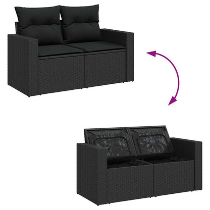 Set De Sofás De Jardín 6 Piezas Y Cojines Ratán Sintético