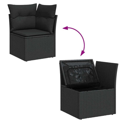 Set De Sofás De Jardín Y Cojines 8 Piezas Ratán Sintético