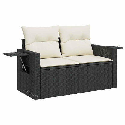 Set De Sofás De Jardín 6 Piezas Y Cojines Ratán Sintético Negro