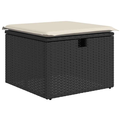 Set De Sofás De Jardín 6 Piezas Y Cojines Ratán Sintético Negro