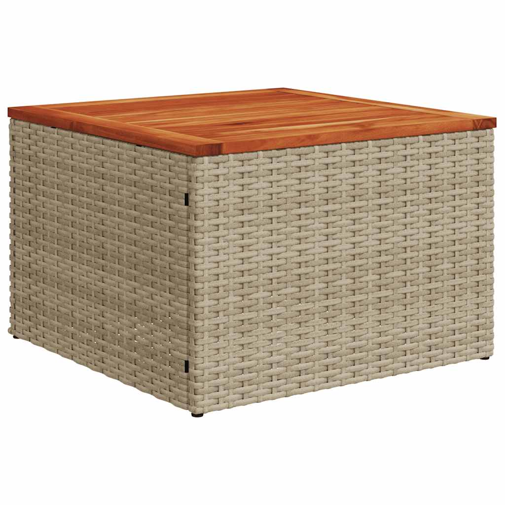 Set Sofás De Jardín 7 Piezas Y Cojines Ratán Sintético Beige