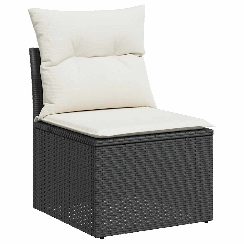 Set De Sofás De Jardín Y Cojines 8 Piezas Ratán Sintético Negro