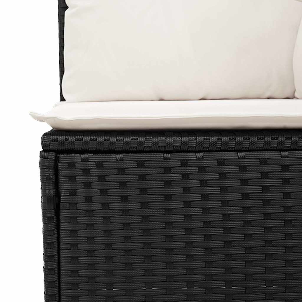 Set De Sofás De Jardín Y Cojines 8 Piezas Ratán Sintético Negro