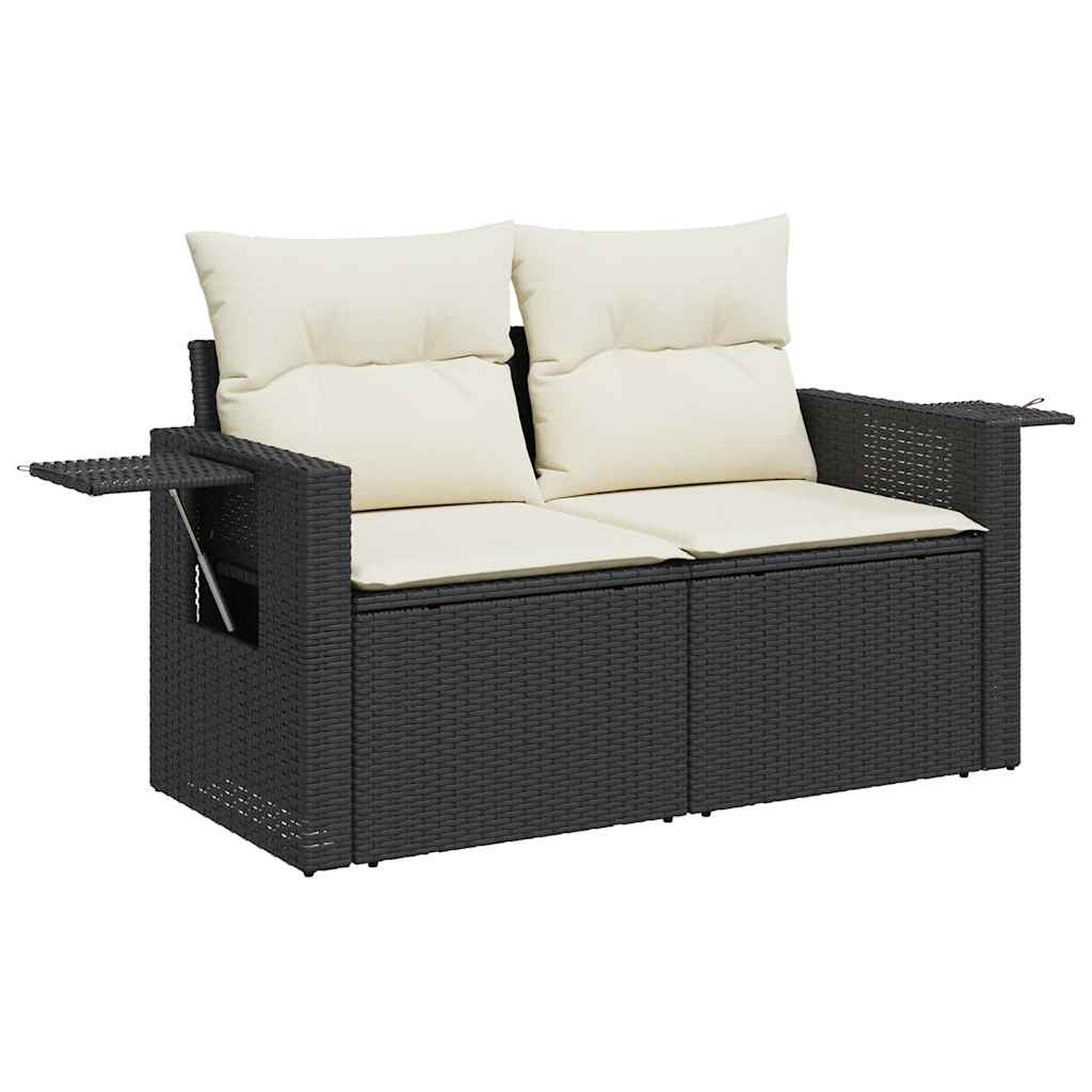 Set De Sofás De Jardín Y Cojines 8 Piezas Ratán Sintético Negro