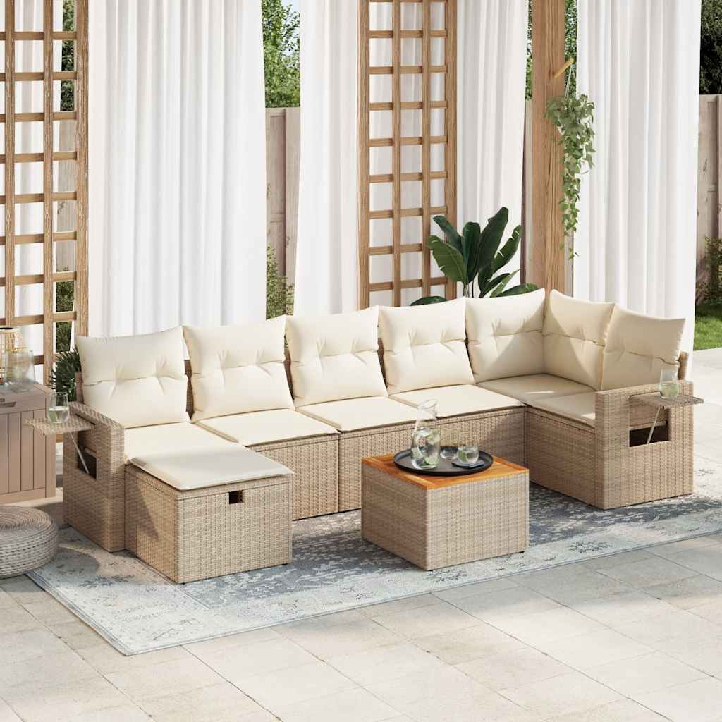 Set De Sofás De Jardín Y Cojines 8 Piezas Ratán Sintético Negro