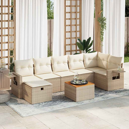 Set De Sofás De Jardín Y Cojines 8 Piezas Ratán Sintético Negro