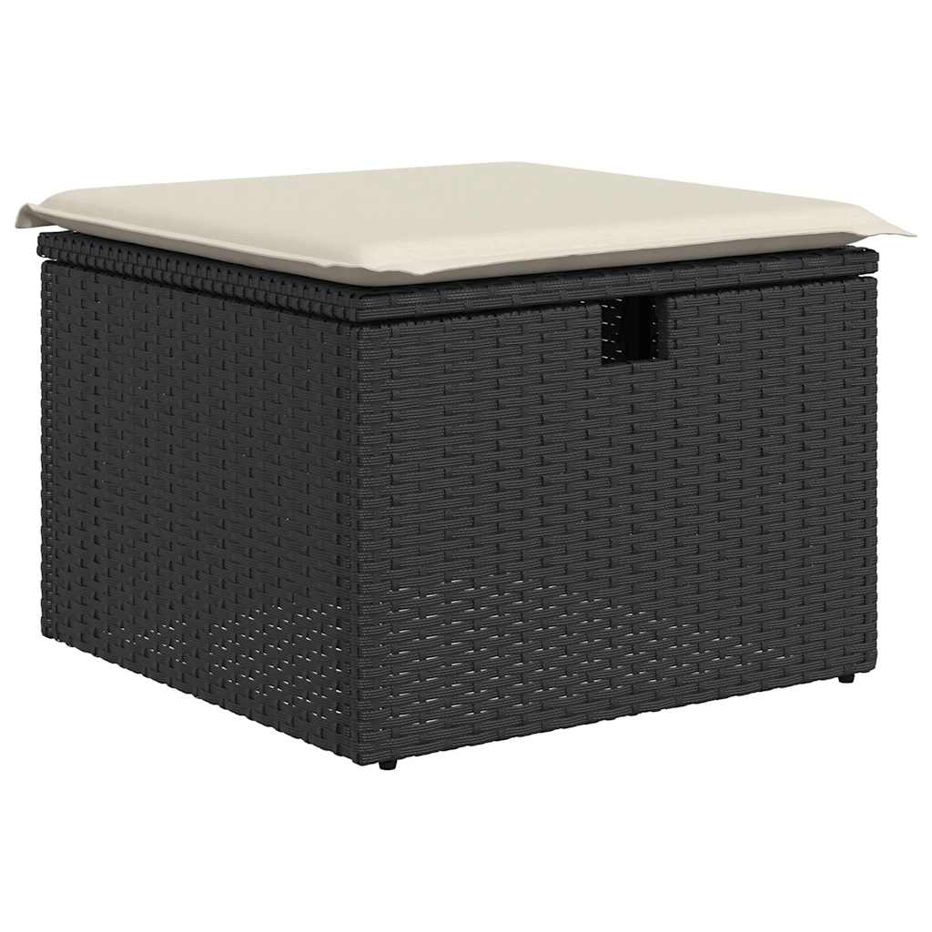Set De Sofás De Jardín Con Cojines 9 Pzas Ratán Sintético Negro