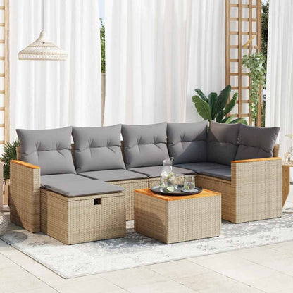 Set De Sofás De Jardín 6 Piezas Y Cojines Ratán Sintético