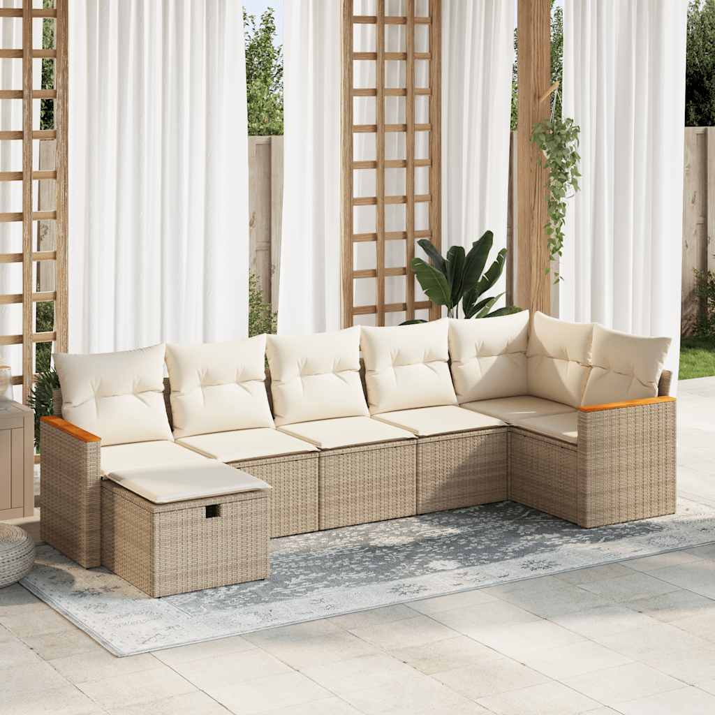Set De Sofás De Jardín Y Cojines 8 Piezas Ratán Sintético