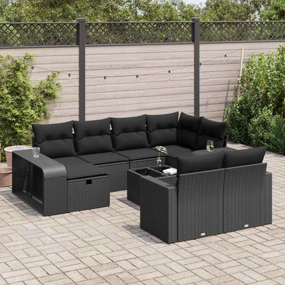 Set De Sofás De Jardín 11Pzas Con Cojines Ratán Sintético Beige