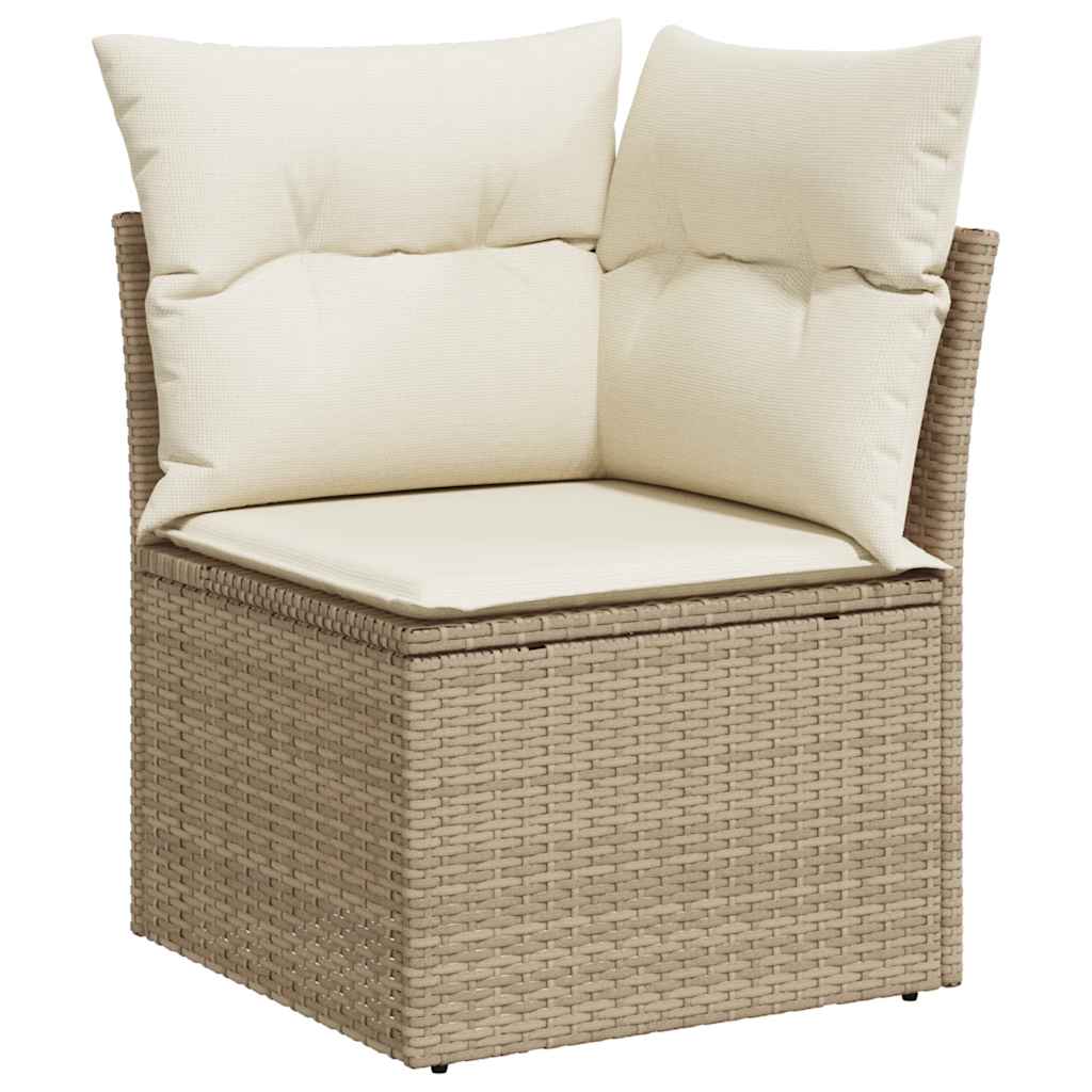 Set De Sofás De Jardín 11Pzas Con Cojines Ratán Sintético Beige