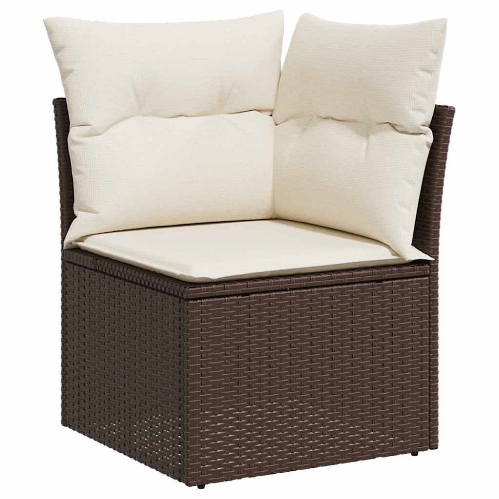 Set Sofás De Jardín 8 Piezas Y Cojines Ratán Sintético Marrón