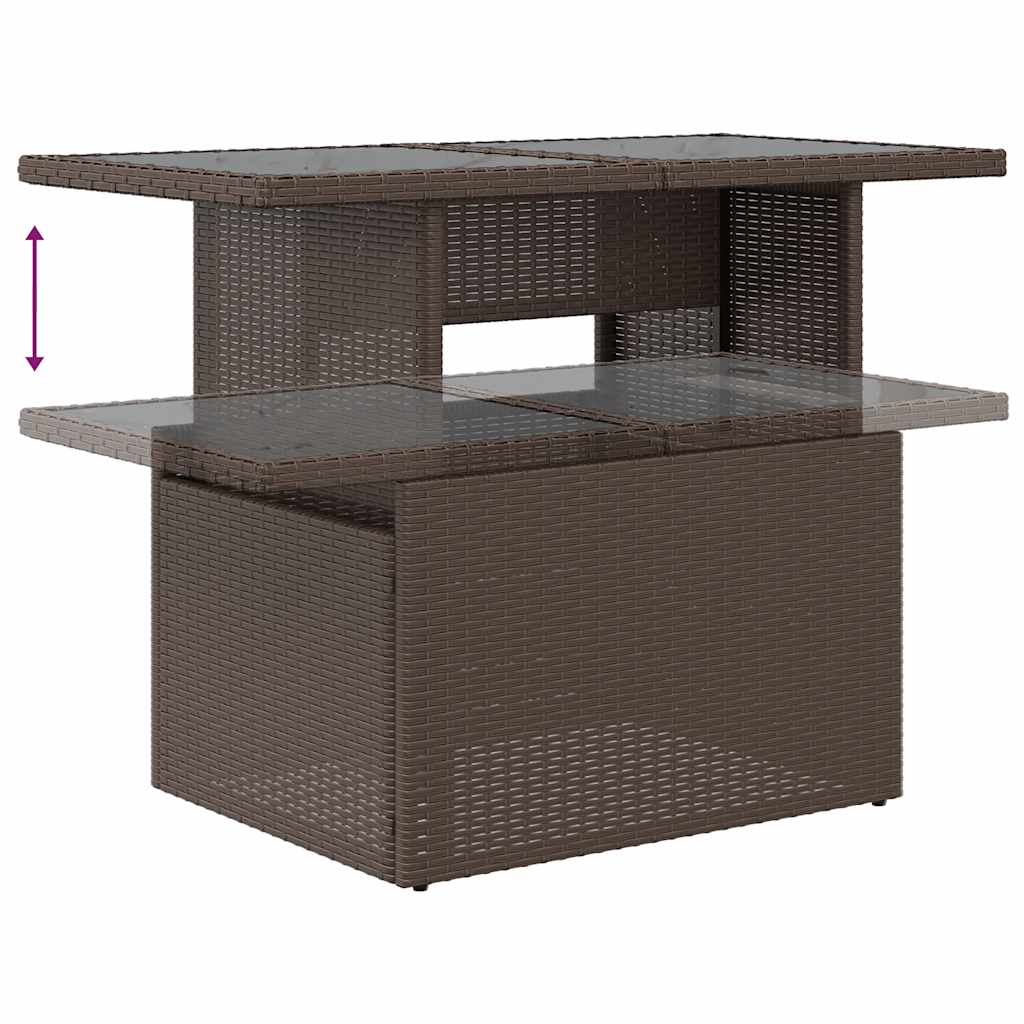 Set Sofás De Jardín 8 Piezas Y Cojines Ratán Sintético Marrón