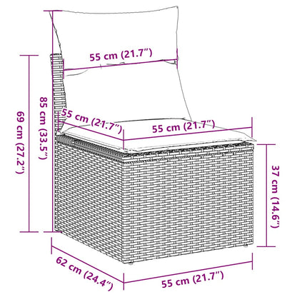 Set De Sofás De Jardín Con Cojines 9 Pzas Ratán Sintético Beige