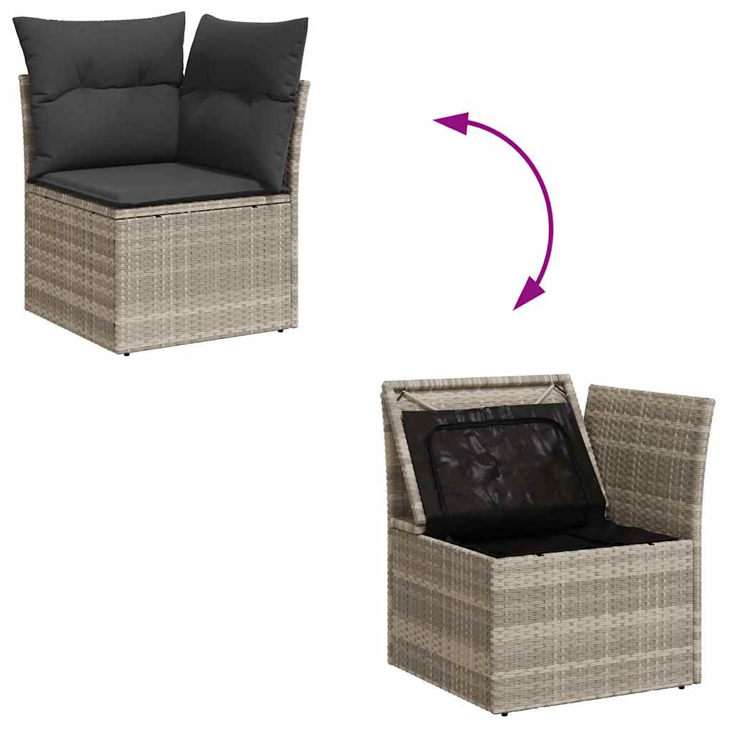 Set De Sofás De Jardín 8 Pzas Y Cojines Ratán Sintético Gris