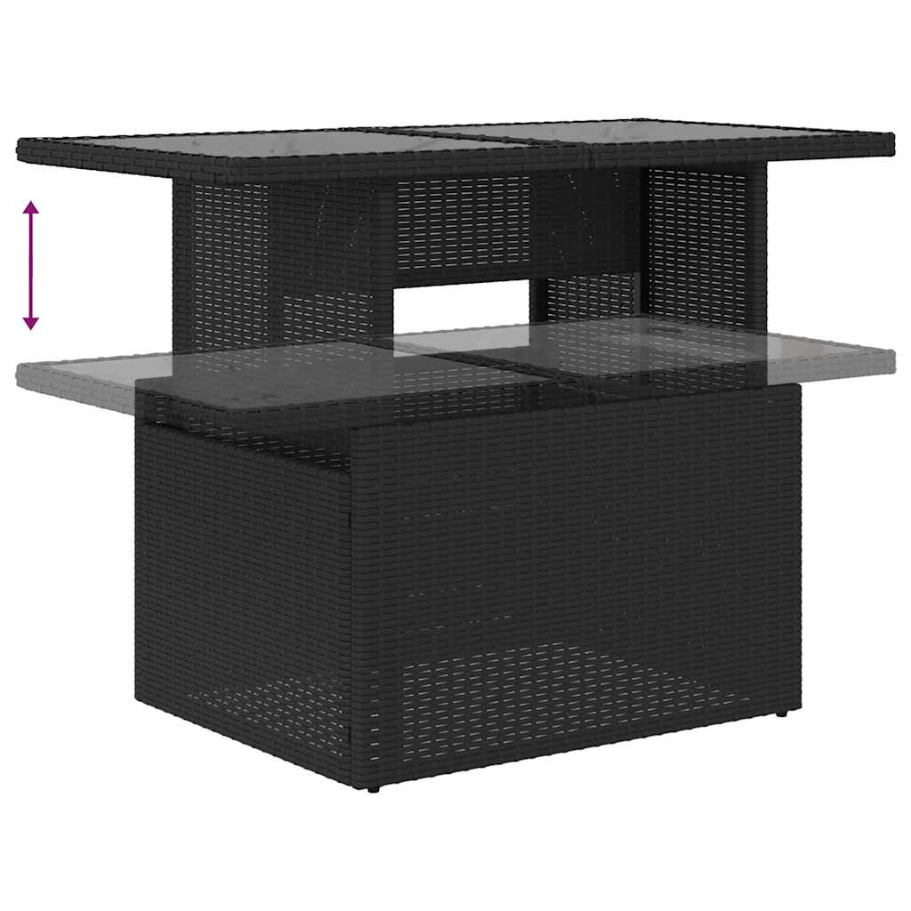 Set De Sofás De Jardín Y Cojines 10 Pzas Ratán Sintético Negro