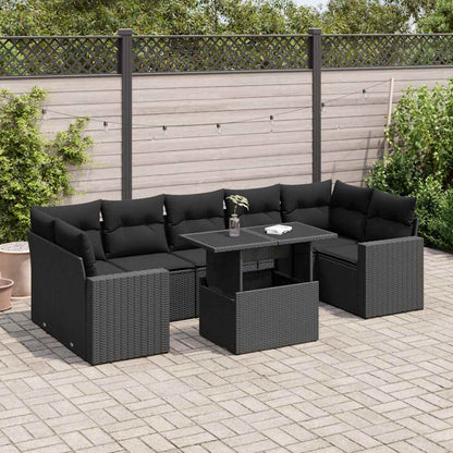 Set De Sofás De Jardín Y Cojines 8 Piezas Ratán Sintético