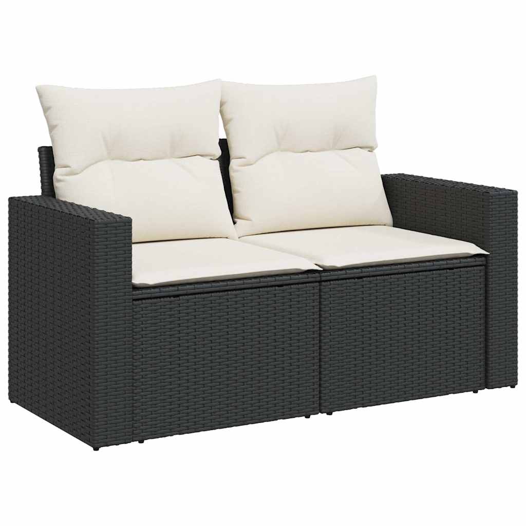 Set De Sofás De Jardín 6 Piezas Y Cojines Ratán Sintético Negro