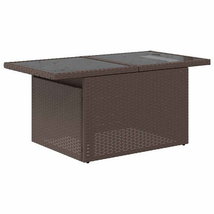 Set De Sofás De Jardín 9 Pzas Y Cojines Ratán Sintético Marrón