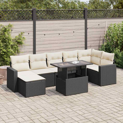 Set De Sofás De Jardín Y Cojines 8 Piezas Ratán Sintético Beige