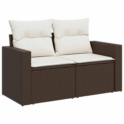 Set De Sofás De Jardín 10 Pzas Y Cojines Ratán Sintético Marrón
