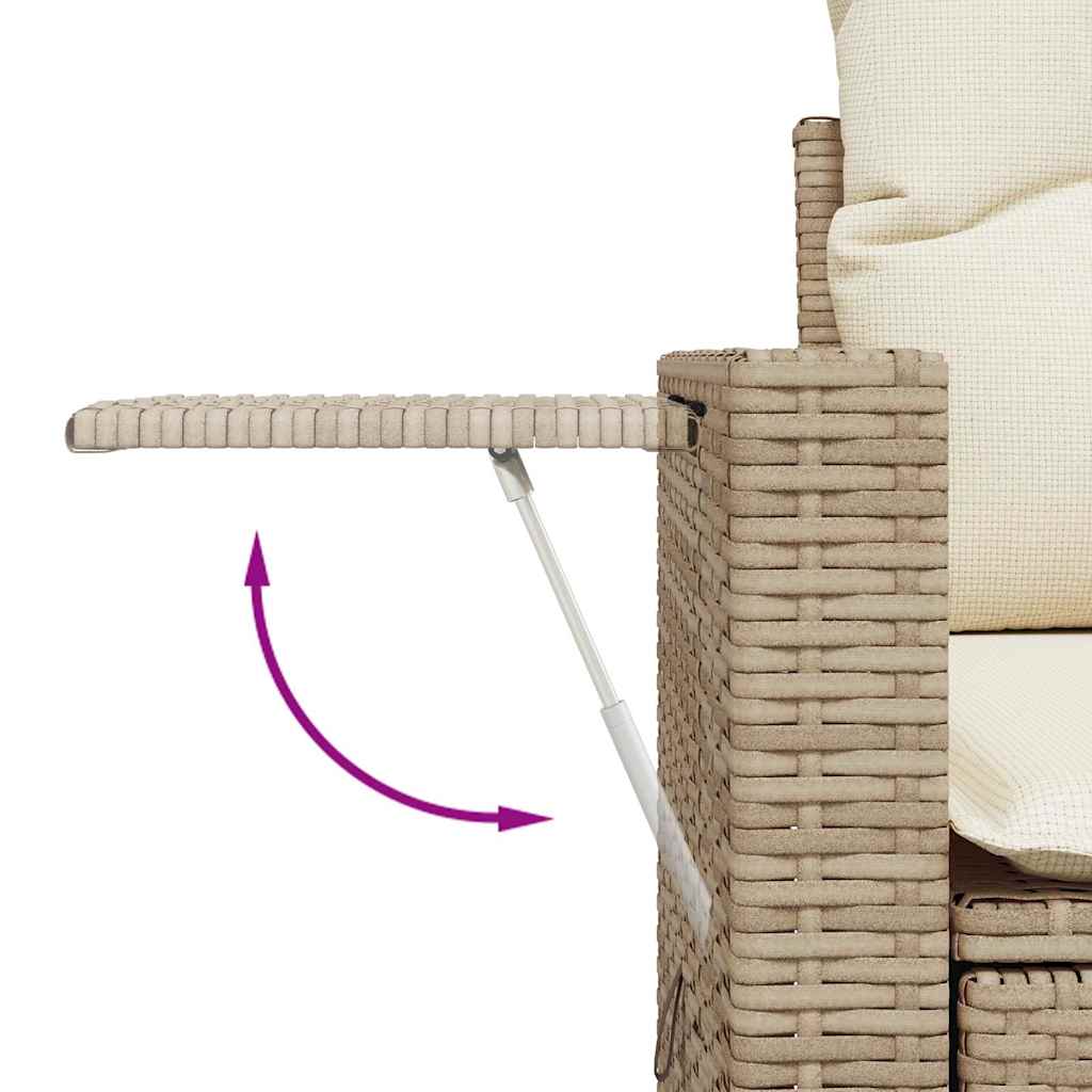 Set De Sofás De Jardín Con Cojines 9 Pzas Ratán Sintético Beige
