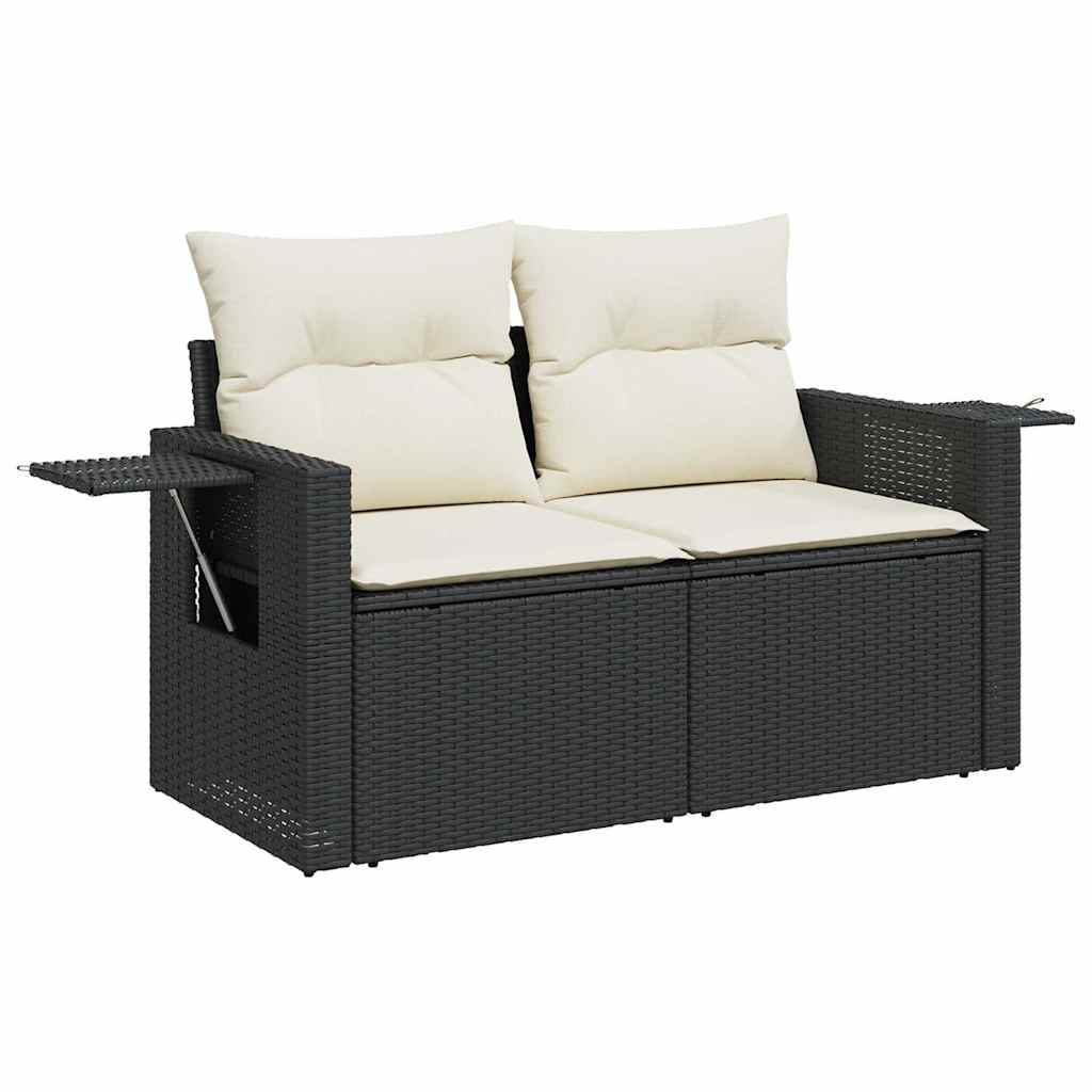 Set De Sofás De Jardín 6 Piezas Y Cojines Ratán Sintético Negro