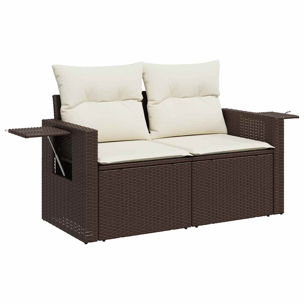 Set Sofás De Jardín 8 Piezas Y Cojines Ratán Sintético Marrón