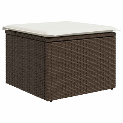 Set Sofás De Jardín 8 Piezas Y Cojines Ratán Sintético Marrón