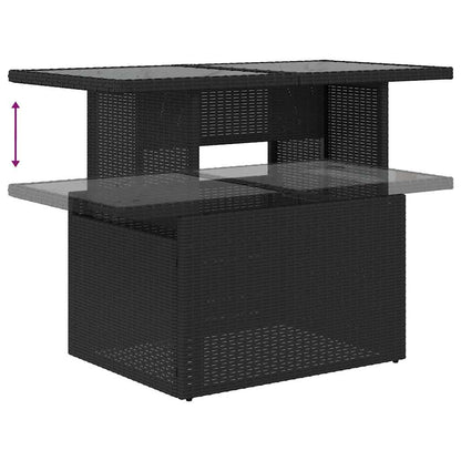 Set De Sofás De Jardín 7 Pzas Con Cojines Ratán Sintético Negro