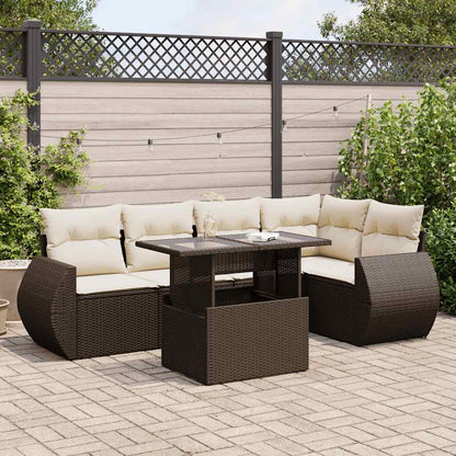 Set De Sofás De Jardín 6 Piezas Y Cojines Ratán Sintético