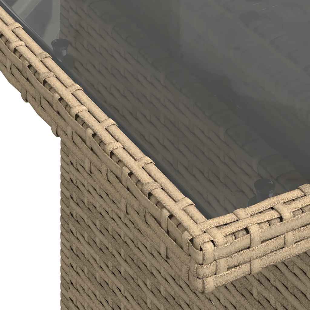 Set Sofás De Jardín 7 Piezas Y Cojines Ratán Sintético Beige