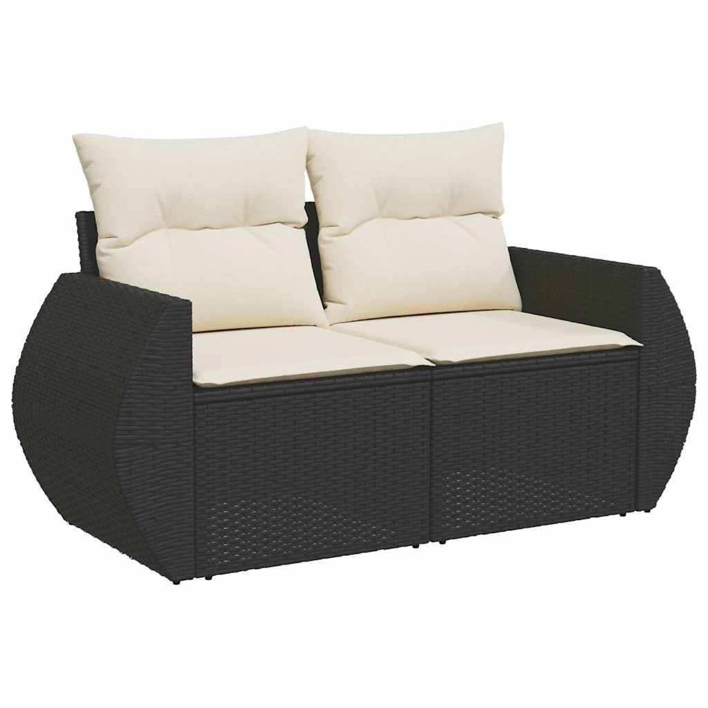 Set De Sofás De Jardín Y Cojines 10 Pzas Ratán Sintético Negro