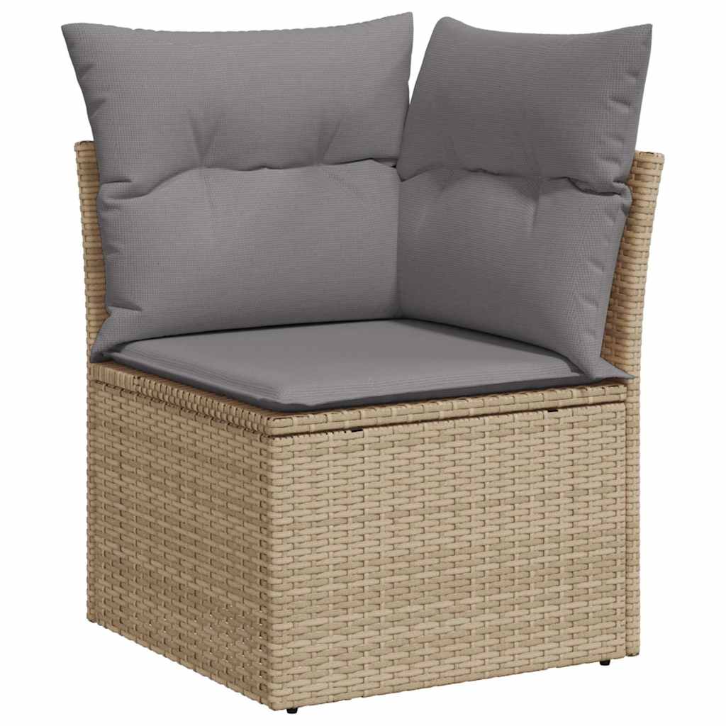 Juego De Sofás Jardín Con Cojines 5 Pzas Ratán Sintético Beige