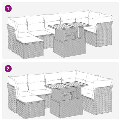 Set De Sofás De Jardín Y Cojines 8 Piezas Ratán Sintético