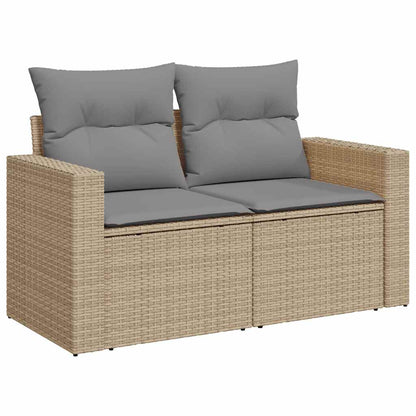 Juego De Sofás Jardín Con Cojines 5 Pzas Ratán Sintético Beige