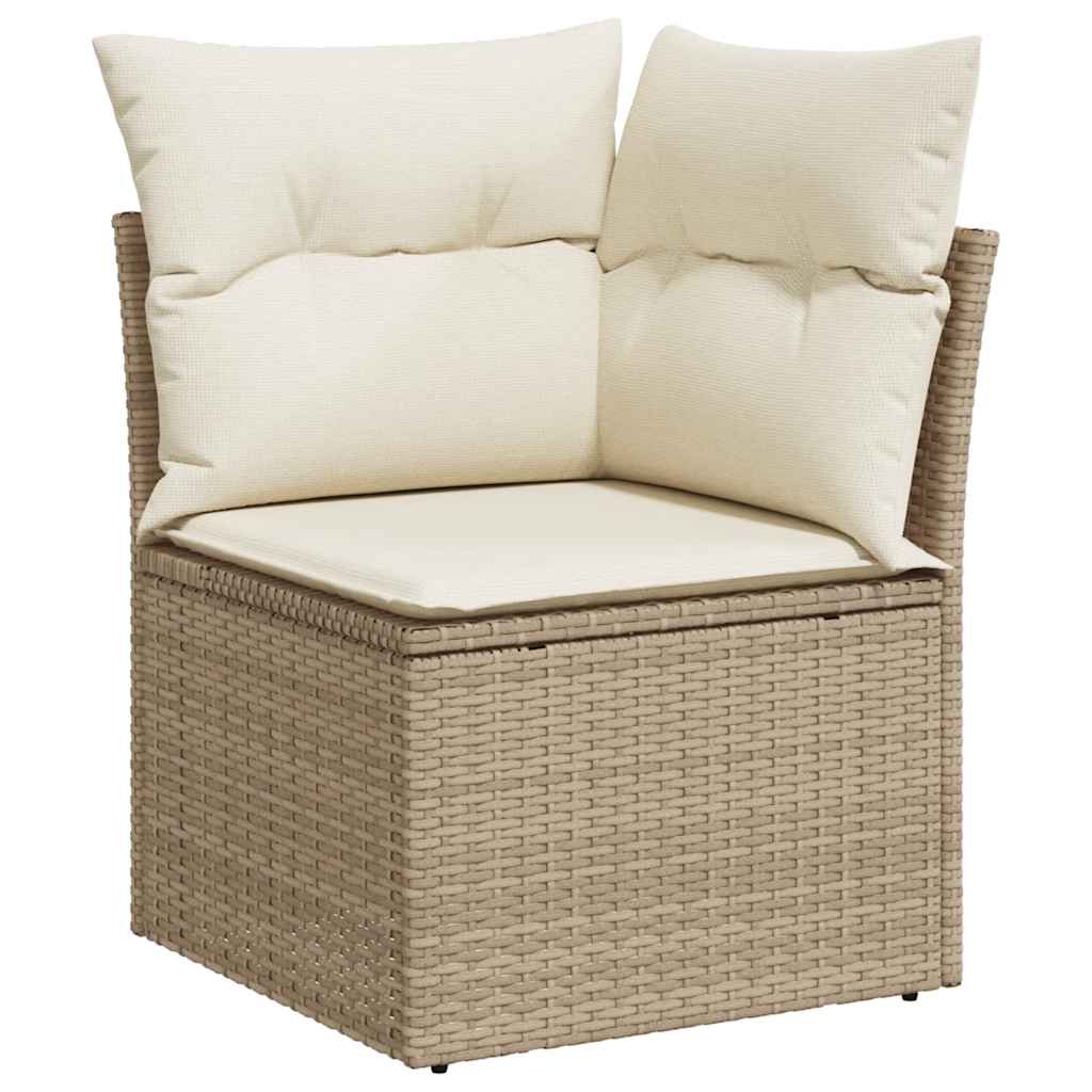 Set De Sofás De Jardín Y Cojines 8 Piezas Ratán Sintético Beige