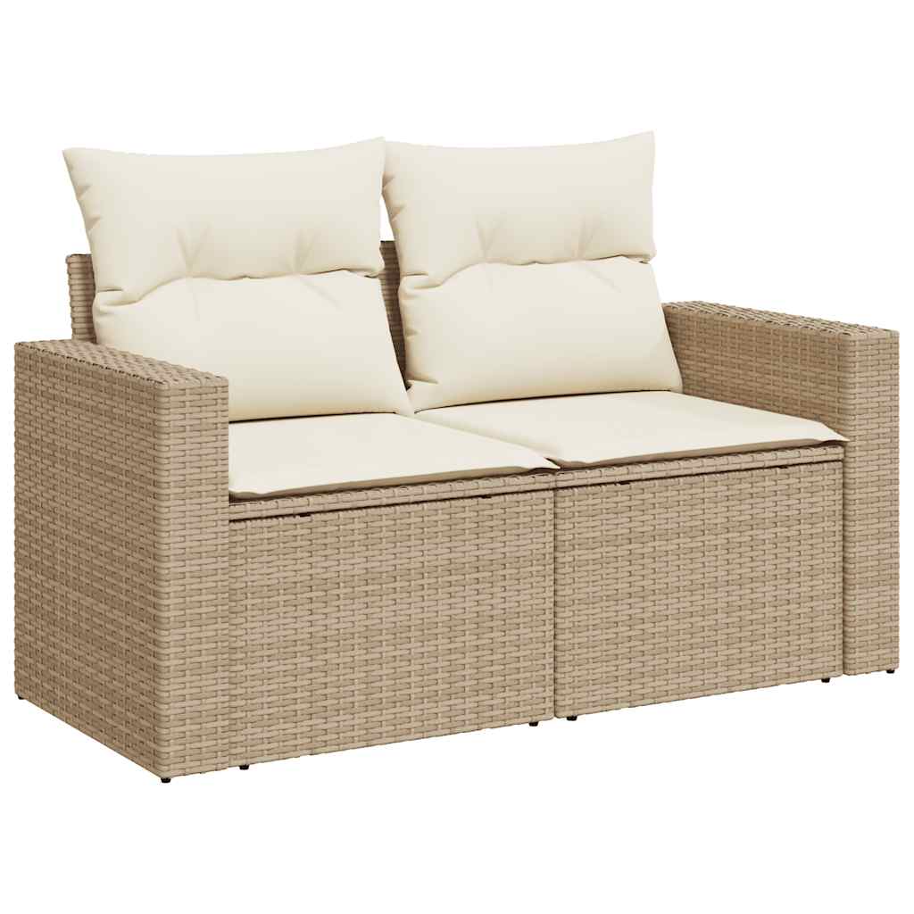 Set De Sofás De Jardín Y Cojines 8 Piezas Ratán Sintético Beige