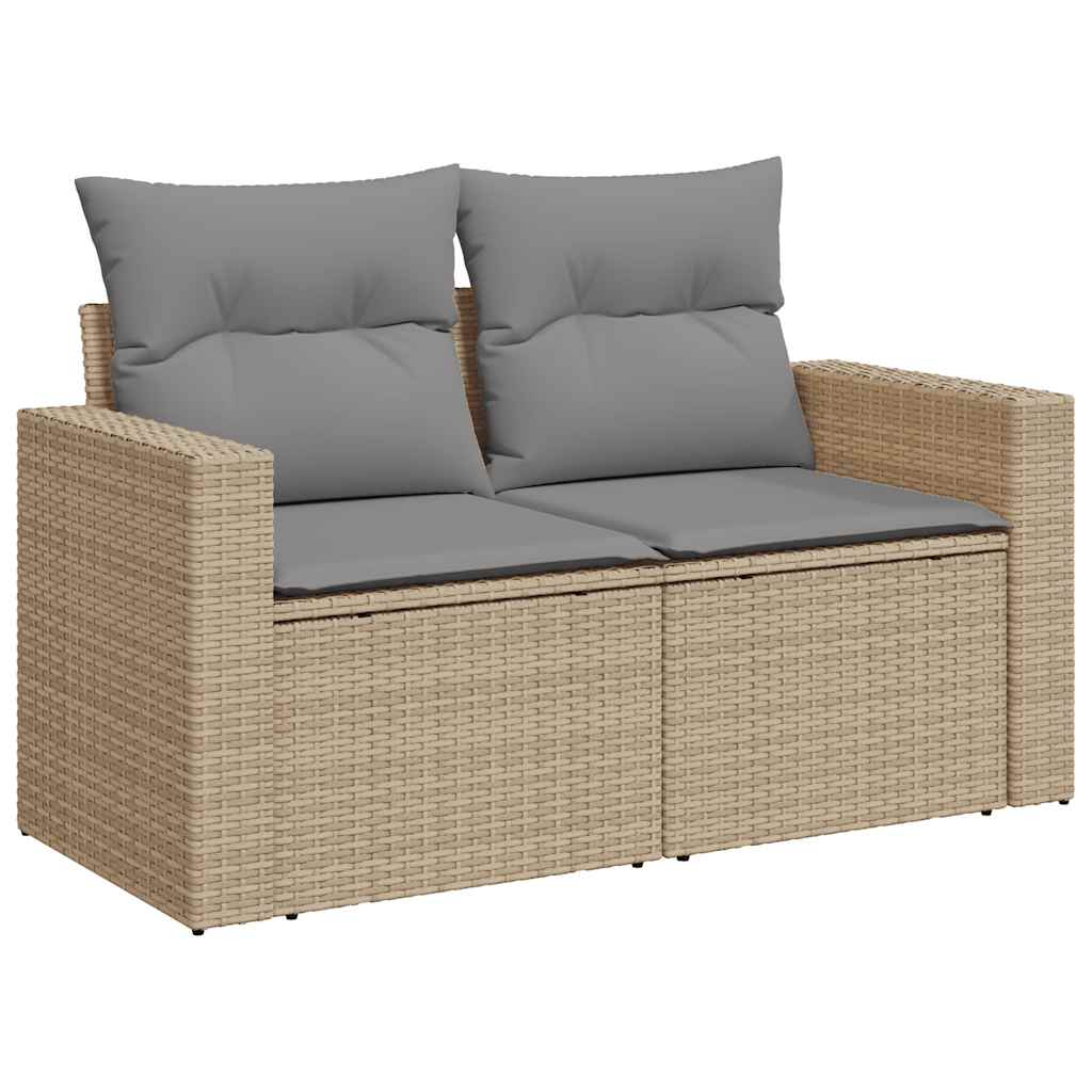 Juego De Sofás Jardín Con Cojines 6 Pzas Ratán Sintético Beige