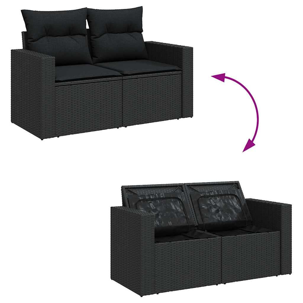 Set De Sofás De Jardín Y Cojines 8 Piezas Ratán Sintético