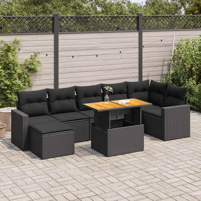 Set De Sofás De Jardín Y Cojines 8 Piezas Ratán Sintético