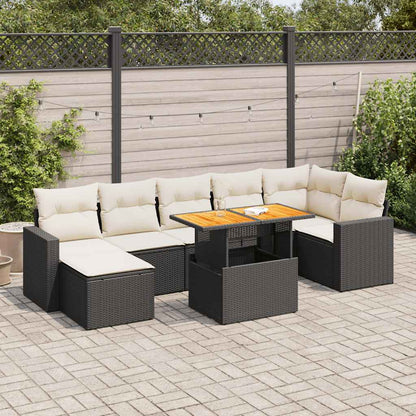 Set De Sofás De Jardín Y Cojines 8 Piezas Ratán Sintético